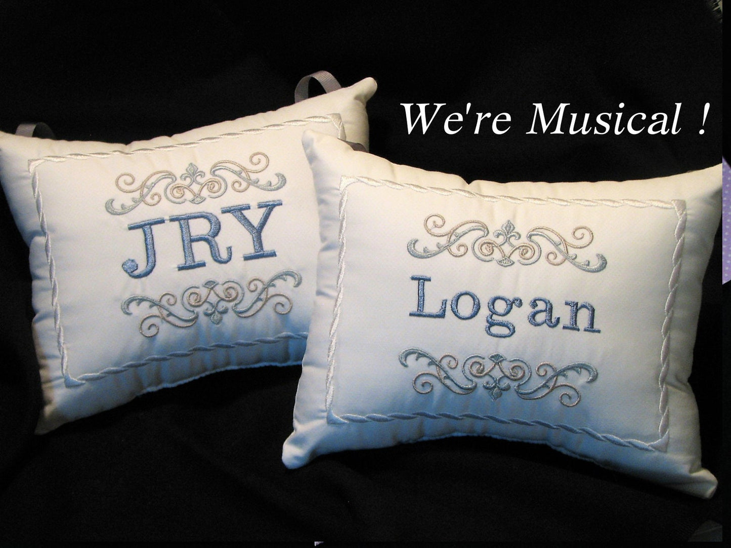 Royal Baby Music Box Pillow -- Personalized Embroidered MUSICAL Keepsake