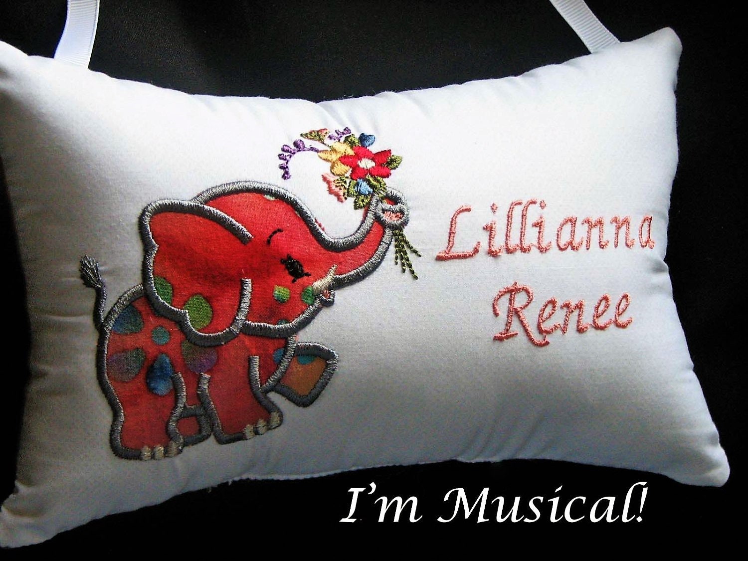 Embroidered elephant clearance pillow