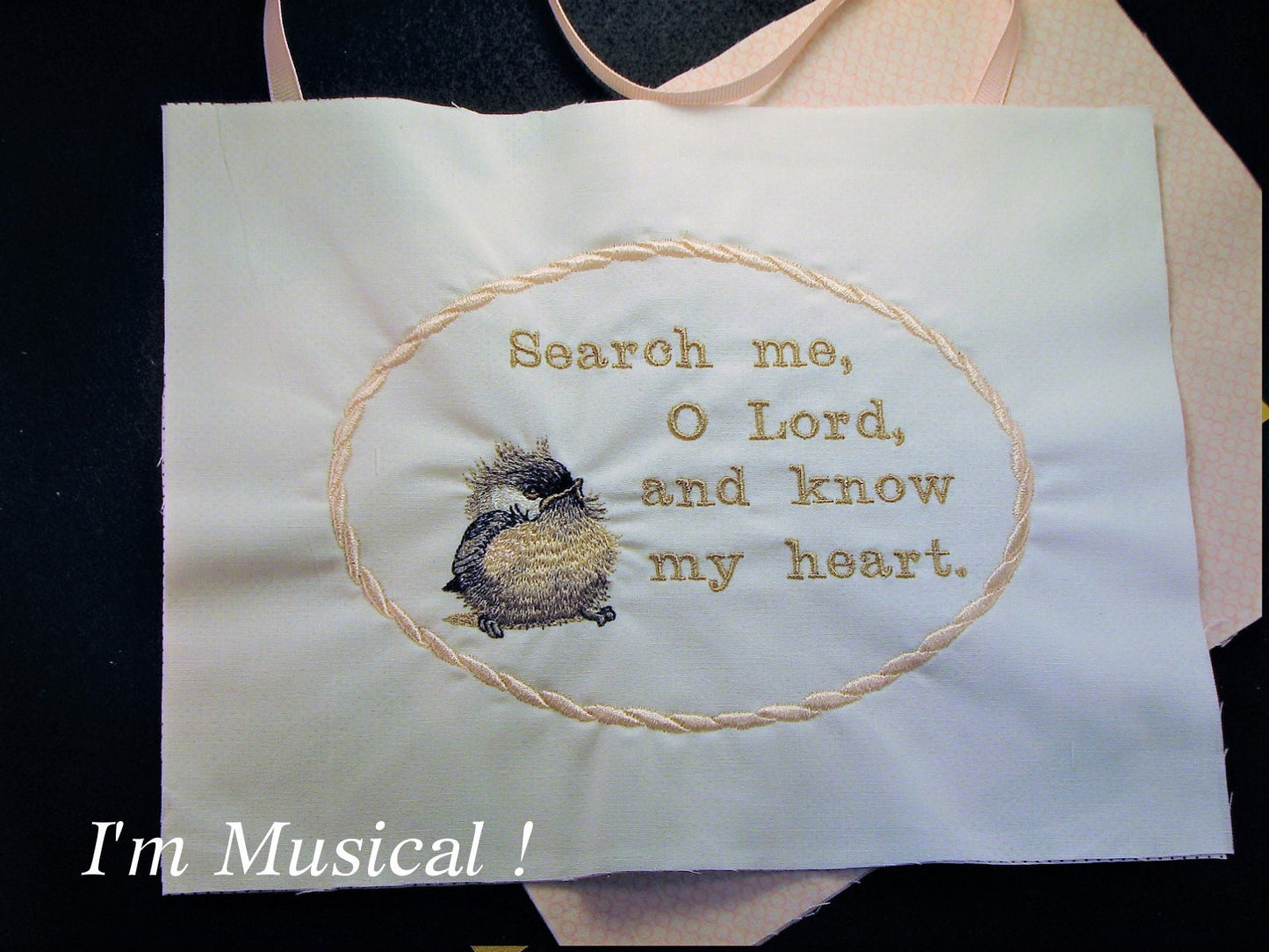 Baby Bird Music Box Pillow -- Personalized Embroidered MUSICAL Keepsake