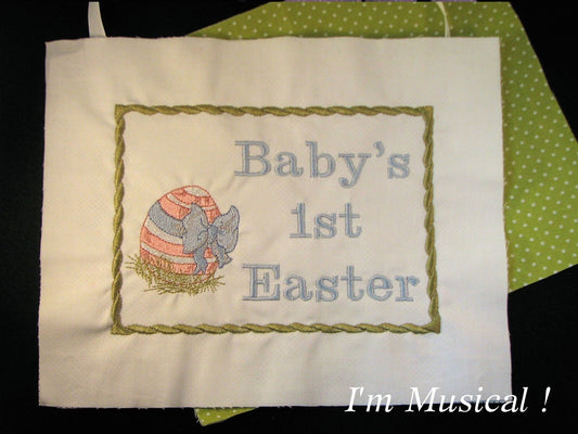 Easter Egg Music Box Pillow -- Personalized Embroidered MUSICAL Baby Keepsake