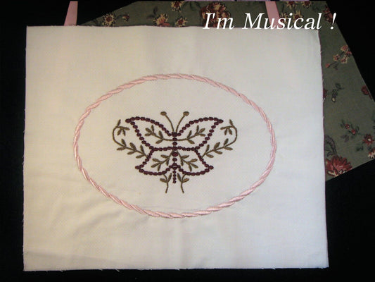 Candlewick Butterfly Music Box Pillow -- Personalized Embroidered MUSICAL Keepsake