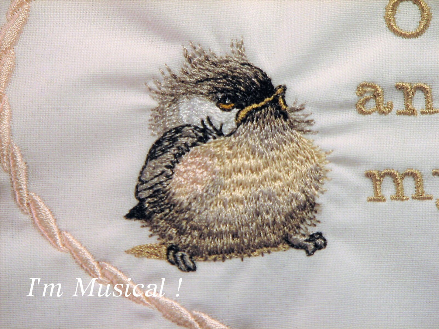 Baby Bird Music Box Pillow -- Personalized Embroidered MUSICAL Keepsake